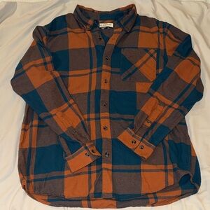 Magellan Outdoors Men's Plaid Shirt - Orange & Blue